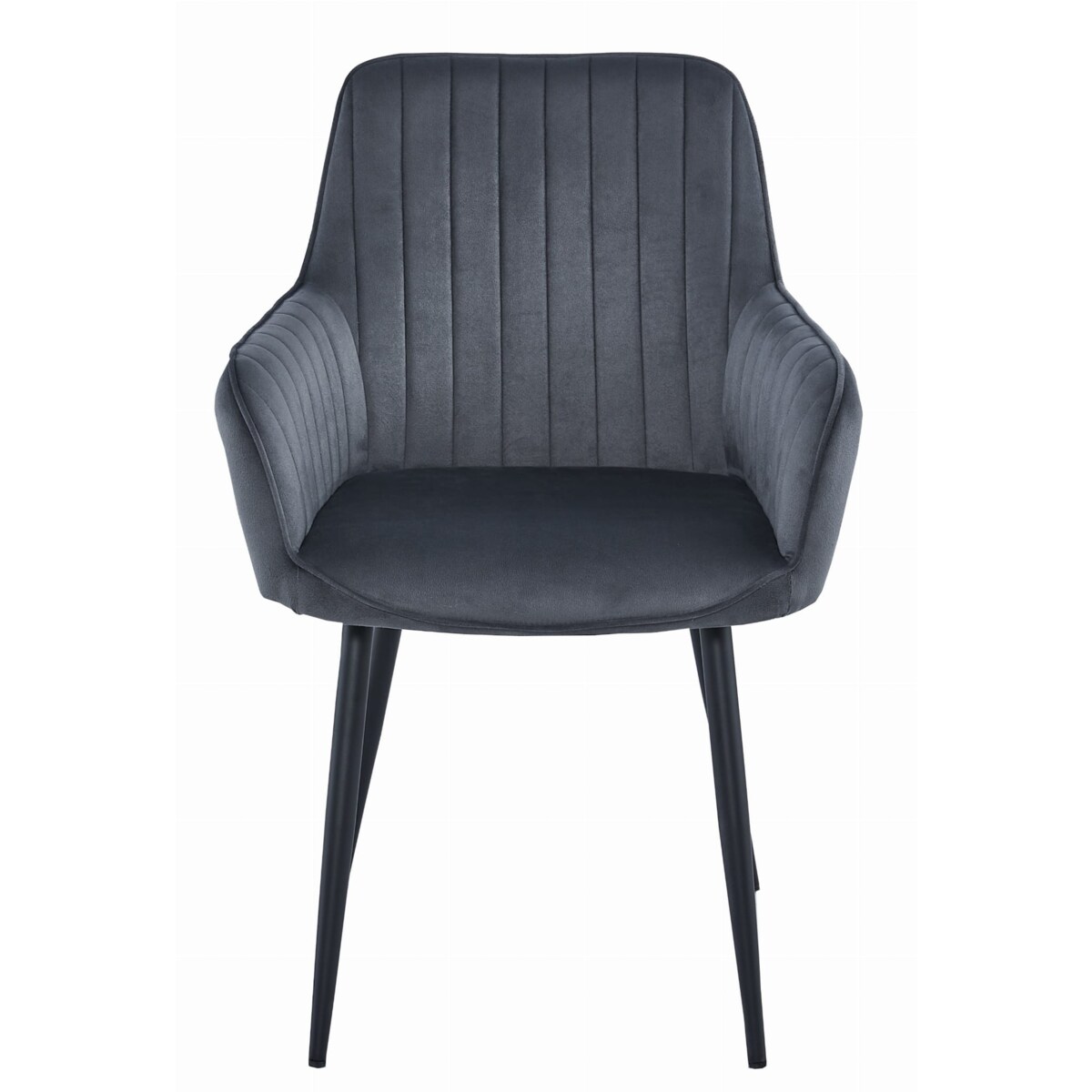 Krzesło Do Jadalni Kuchni Salonu Solden - Aksamit Ciemny Szary / Nogi Czarne