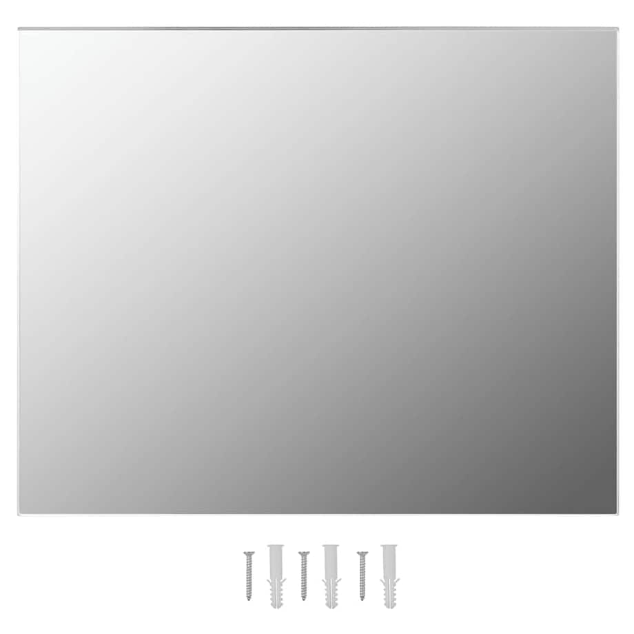 vidaXL Lustro ścienne z lampkami LED, bez ramy, prostokątne, szklane