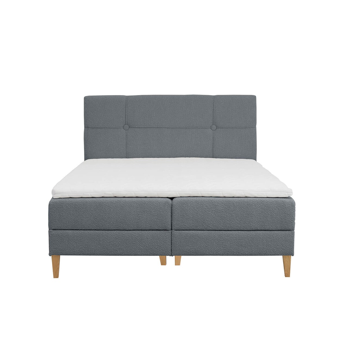 Łóżko kontynentalne EVERTON 200x200 z pojemnikiem, Stalowy, tkanina Baloo 2083