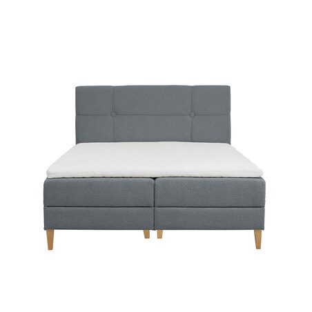 Łóżko kontynentalne EVERTON 200x200 z pojemnikiem, Stalowy, tkanina Baloo 2083