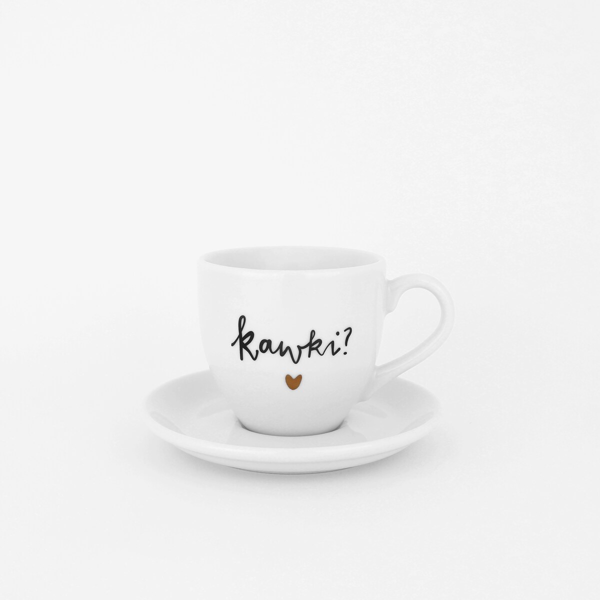 Filiżanka 100 ml espresso ze spodkiem - Kawki ZŁOTE SERCE