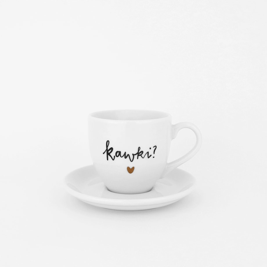 Filiżanka 100 ml espresso ze spodkiem - Kawki ZŁOTE SERCE