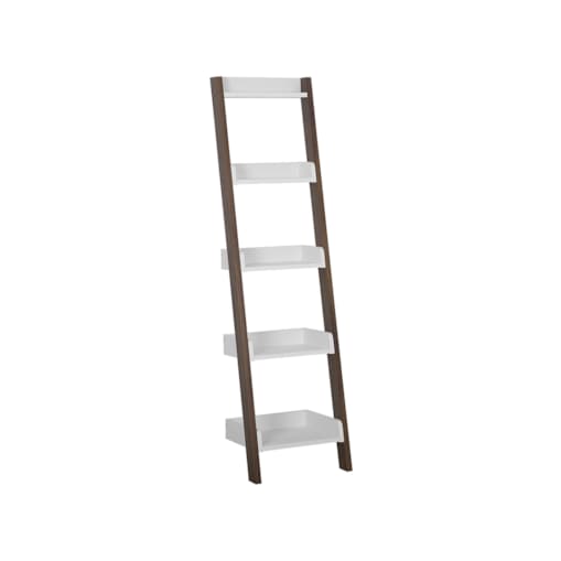 Regał drabina 5 półek ciemne drewno z białym MOBILE DUO
