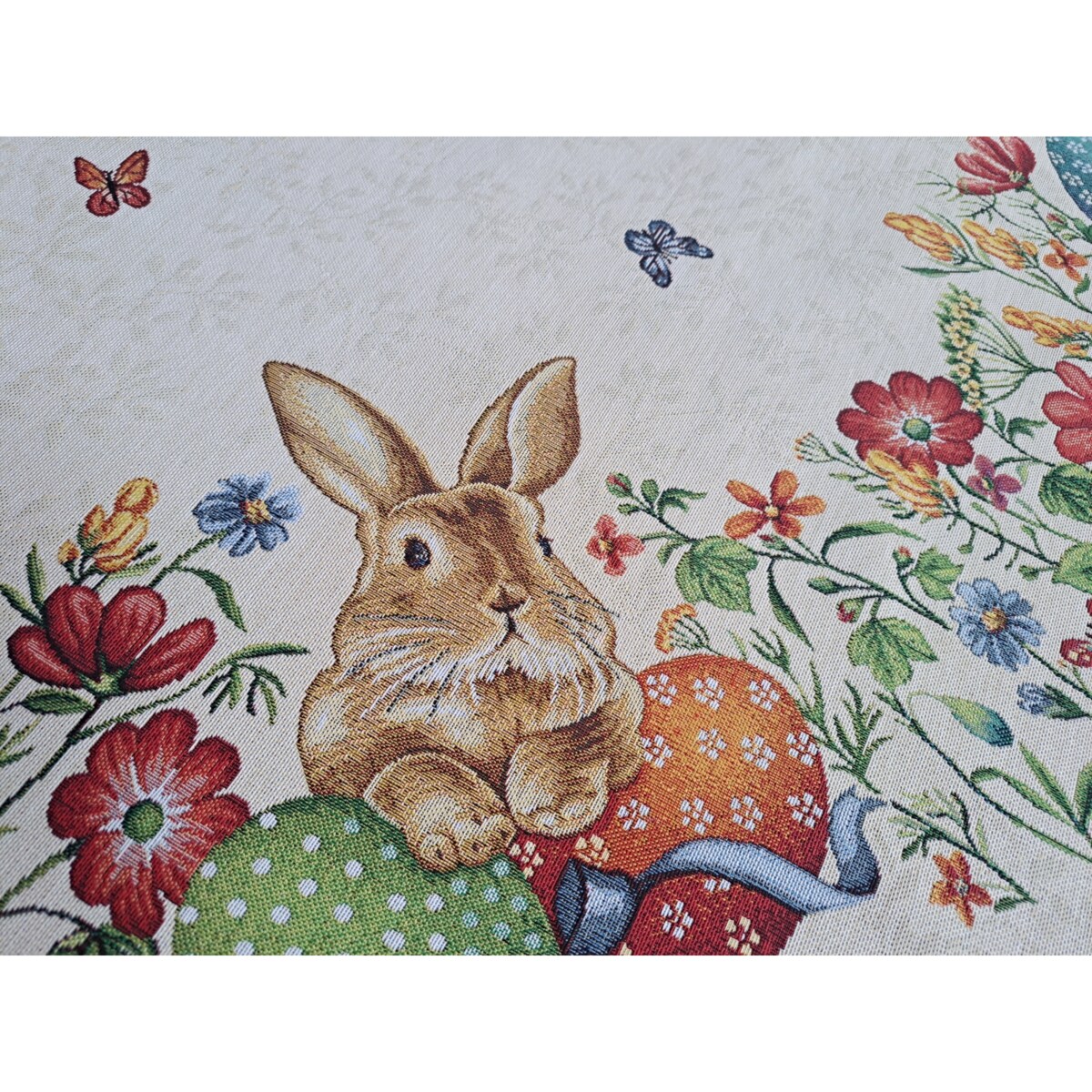 Obrus Okrągły Wielkanocny Na Stół 140 Cm Ozdobny Dekoracyjny