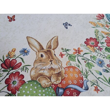 Obrus Okrągły Wielkanocny Na Stół 140 Cm Ozdobny Dekoracyjny