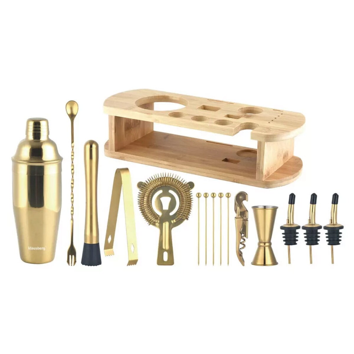 Zestaw barmański 16 elementów Shaker KLAUSBERG złoty