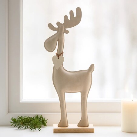 Figurka - ręcznie wykonany łoś 34x17x5 cm PODER-2 beżowy