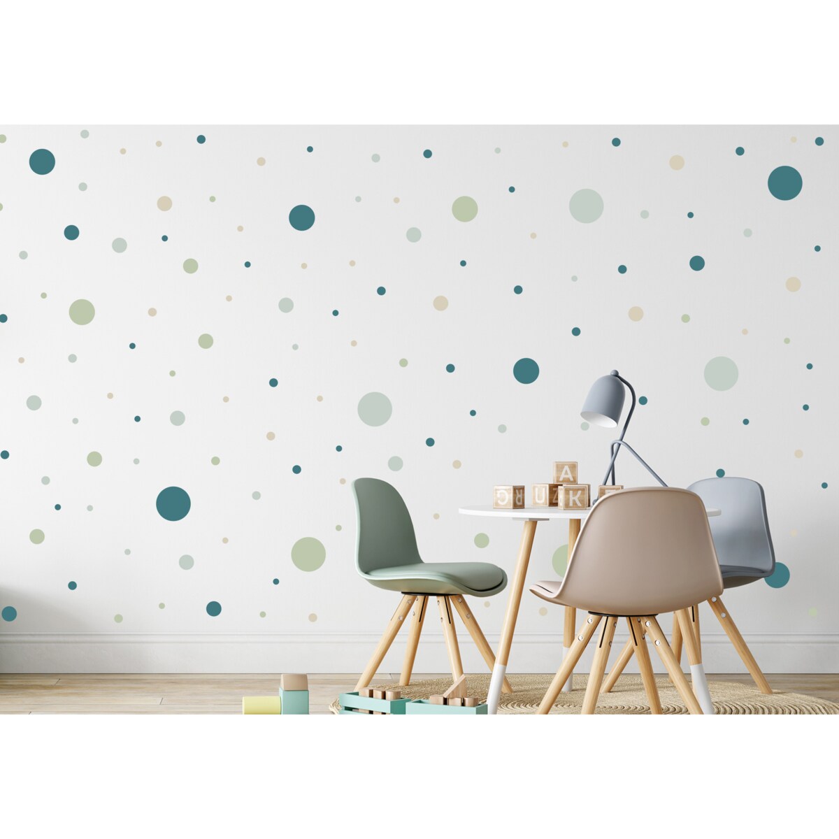 Naklejki Na Ścianę Dla Dzieci GROCHY Morskie Kropeczki Zestaw 150szt.