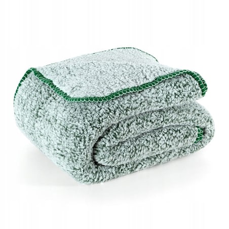 Koc 200x220 Narzuta na Łóżko Mikrofibra Baranek Koala Zieleń+Biały