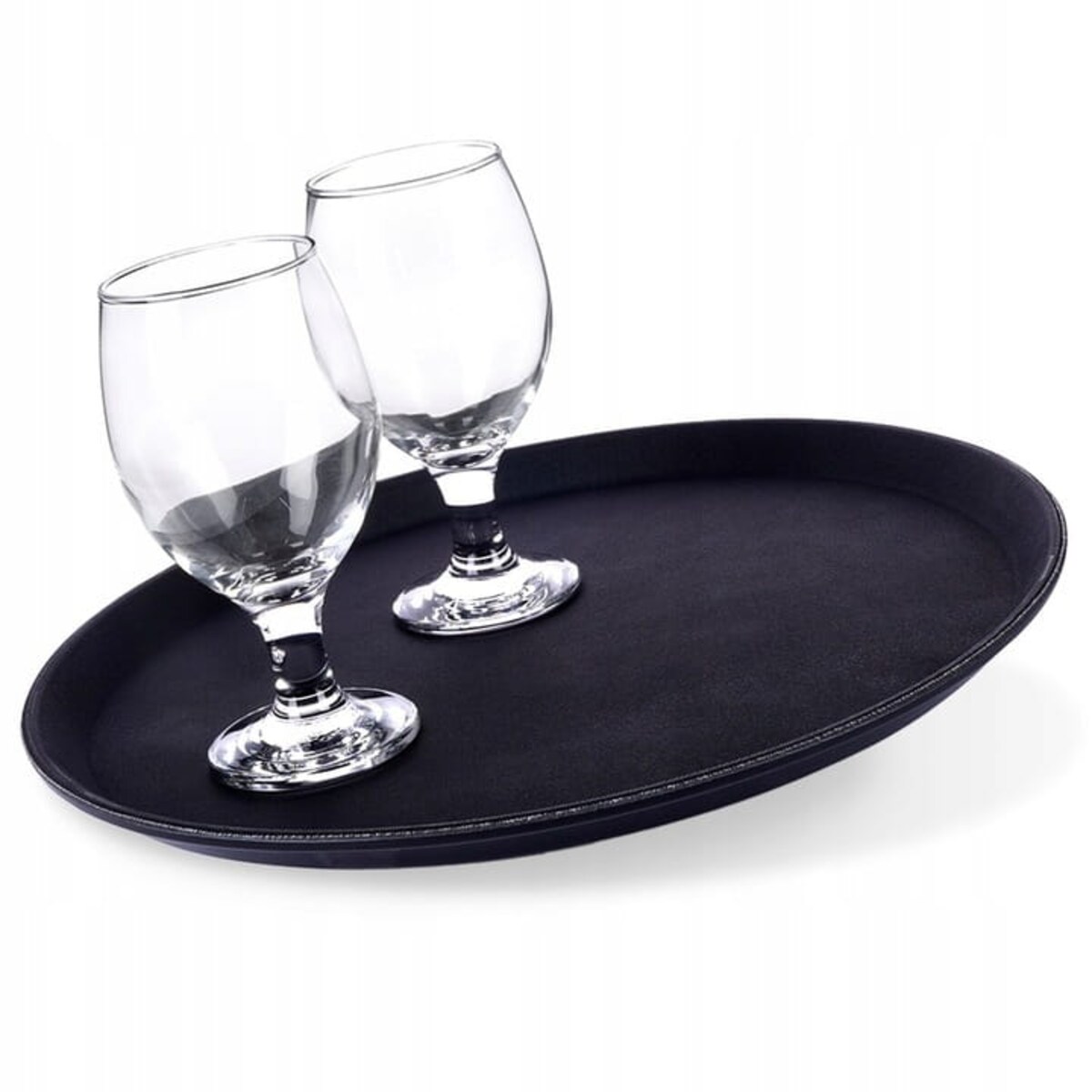 Taca KELNERSKA antypoślizgowa do przenoszenia restauracji okrągła czarna