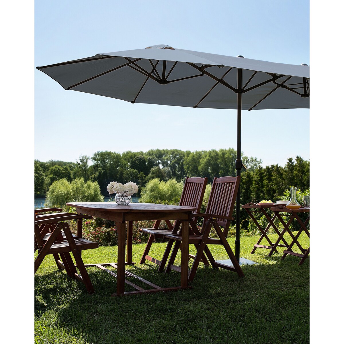 Parasol ogrodowy 460 cm SIBILLA Szary