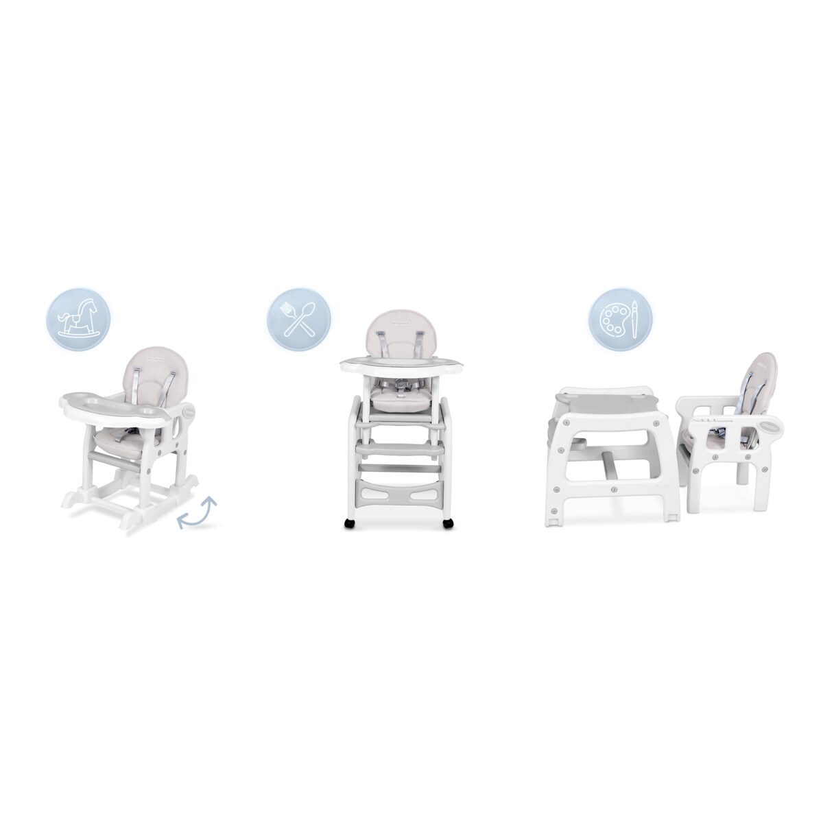 Krzesełko do karmienia sinco dla dzieci składane taca Ricokids + śliniak