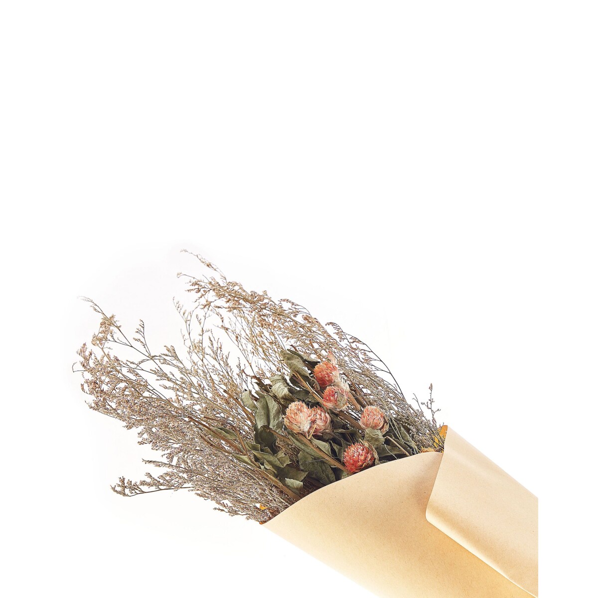 Bukiet suszonych kwiatów 65 cm pomarańczowo-zielony AZUEL