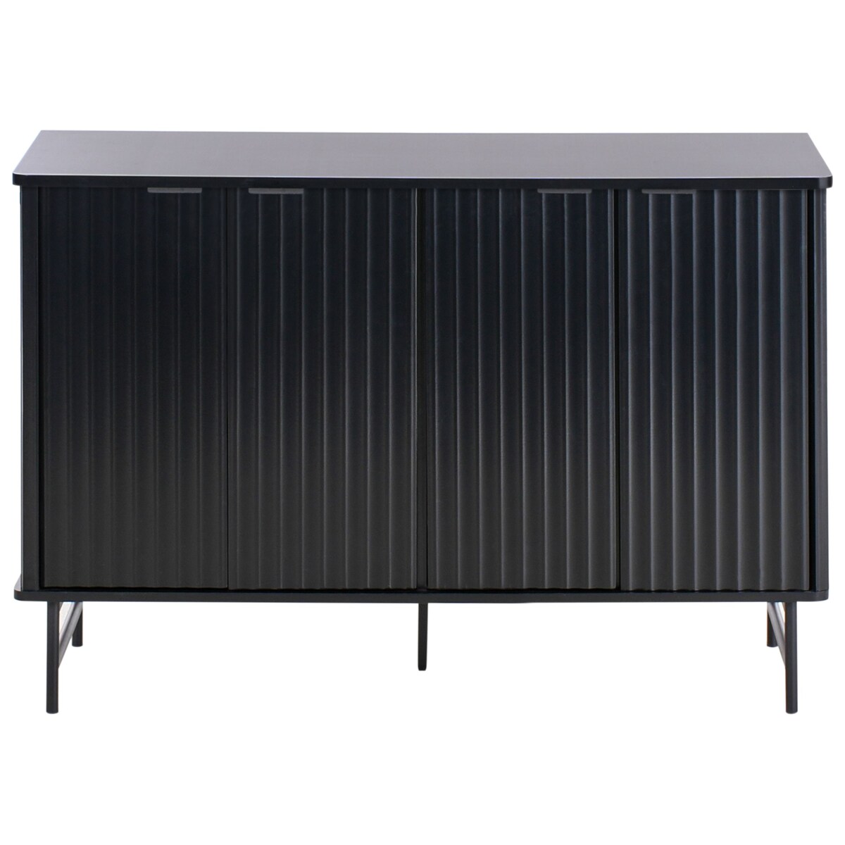 Komoda czterodrzwiowa GLASTONBURY 80 cm Czarny