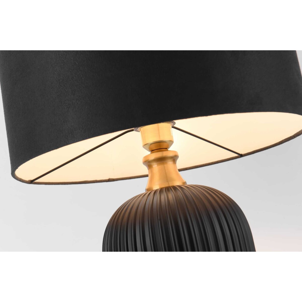 Stołowa lampa Tamiza LP-1515/1T big abażurowa czarna złota