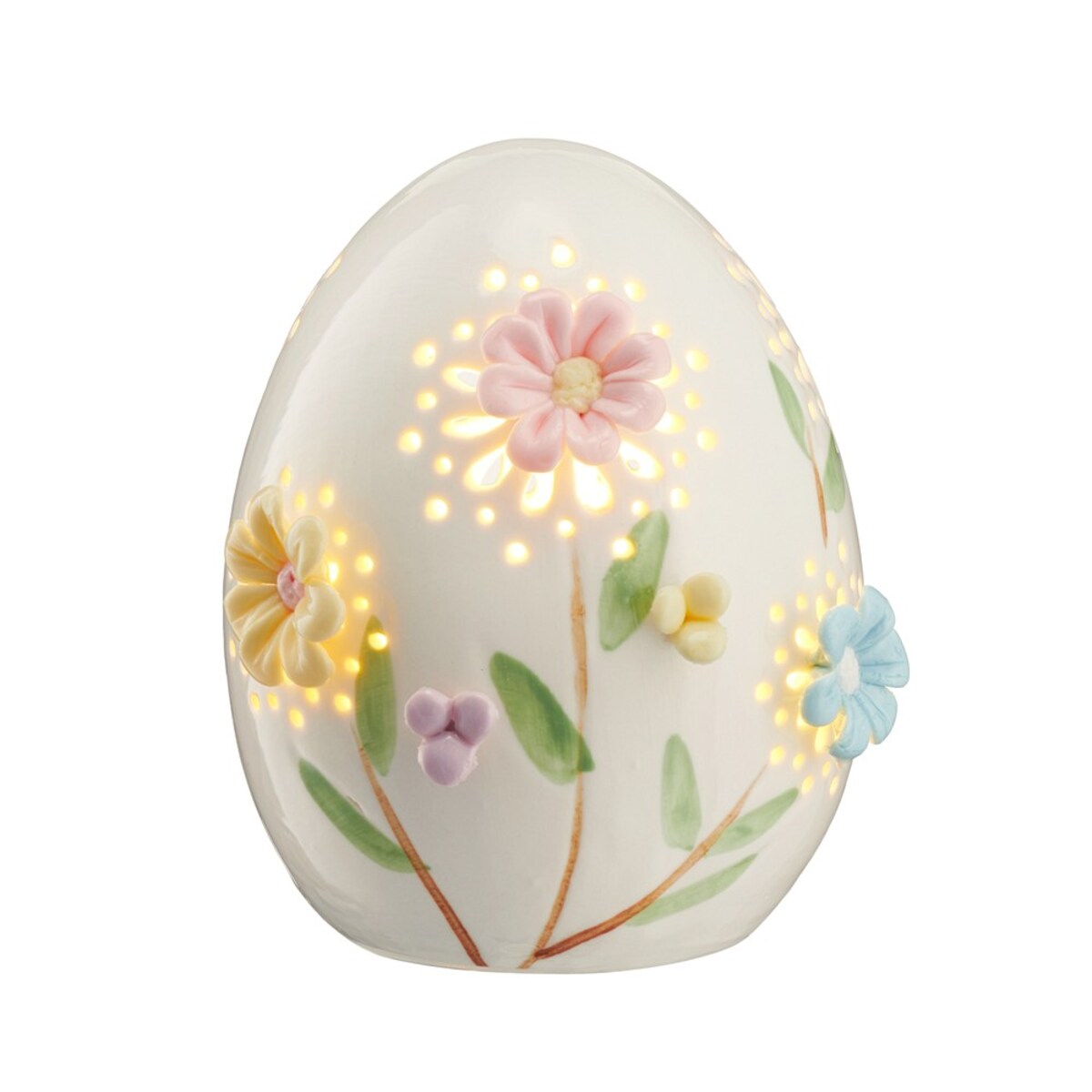 VILLA ITALIA Jajko wielkanocne porcelanowe 13 cm Lampion LED LAURA