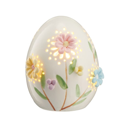 VILLA ITALIA Jajko wielkanocne porcelanowe 13 cm Lampion LED LAURA