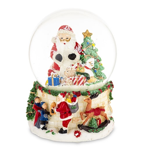 Kula śnieżna z Mikołajem i choinką 14,5x10,5x9,5 cm pozytywka