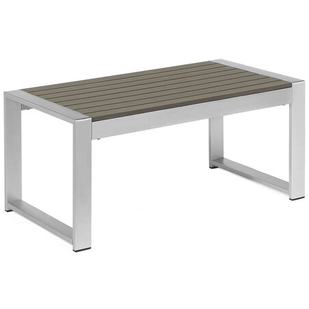 Stolik kawowy ogrodowy SALERNO 90 cm 50 cm Metal Ciemnoszary