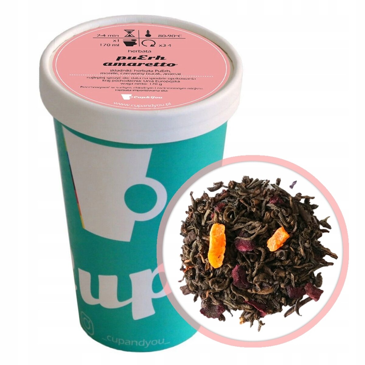 Herbata czerwona pu-erh AMARETTO premium sypana upominek morele burak 170g