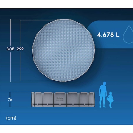 Basen stelażowy Bestway 56406 ogrodowy rodzinny 305x76 cm 4w1 zestaw