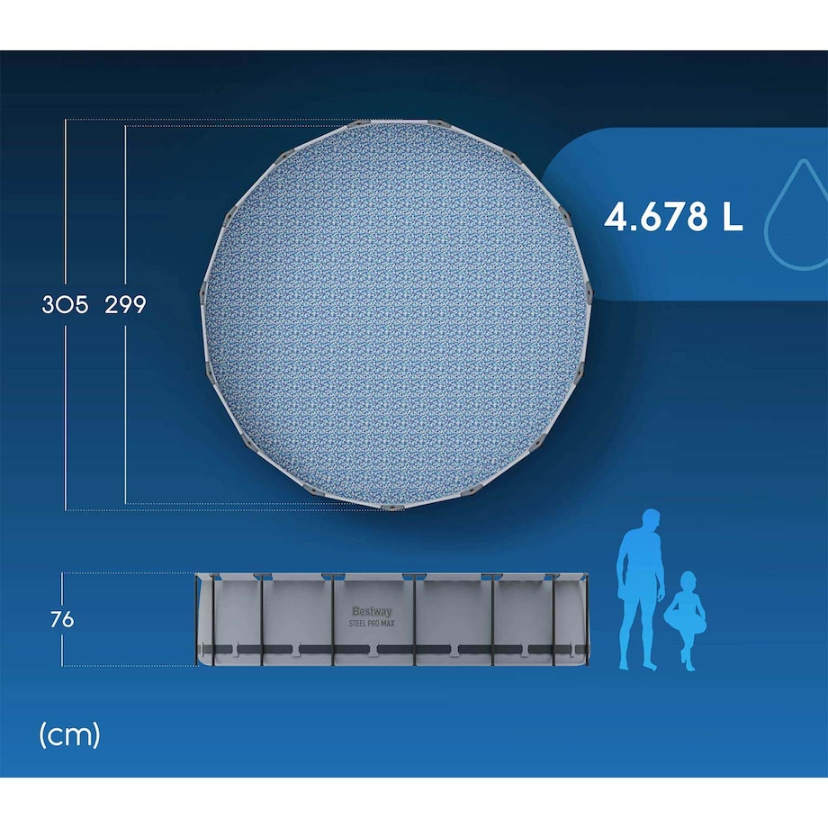 Basen stelażowy Bestway 56406 ogrodowy rodzinny 305x76 cm 4w1 zestaw