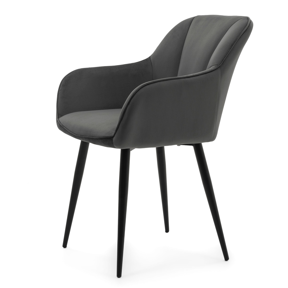 Krzesło tapicerowane welurowe LAGO velvet aksamit szare