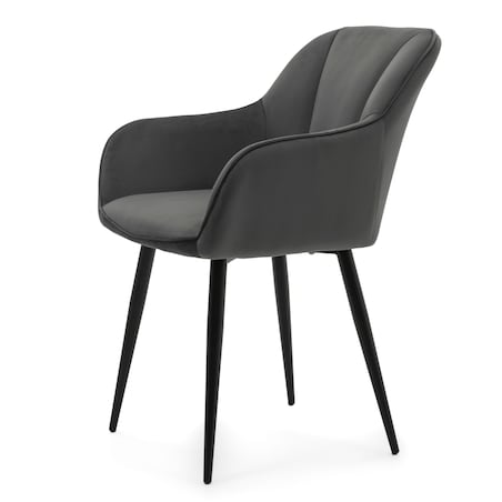 Krzesło tapicerowane welurowe LAGO velvet aksamit szare