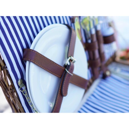 Wiklinowy Kosz Piknikowy Termiczny Dla 2 Osób Sztućce Talerze