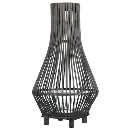 Lampion LEYTE Bambus 58 cm Czarny