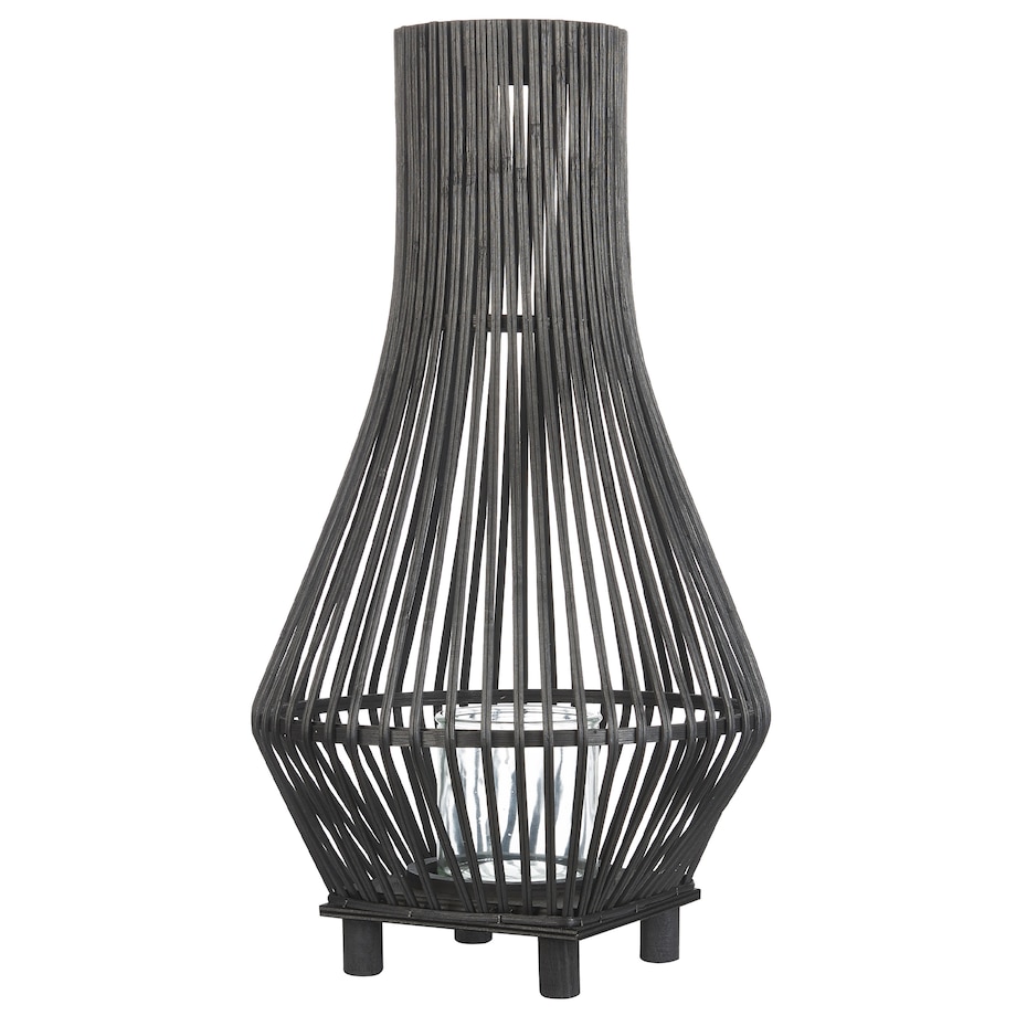 Lampion LEYTE Bambus 58 cm Czarny