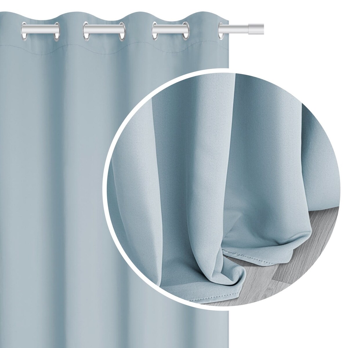 Błękitna zasłona zaciemniająca blackout 140x250 hold