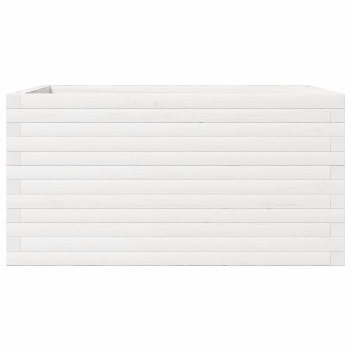 vidaXL Donica ogrodowa, biała, 90x60x46 cm, lite drewno sosnowe