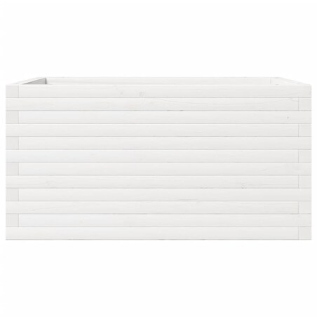 vidaXL Donica ogrodowa, biała, 90x60x46 cm, lite drewno sosnowe