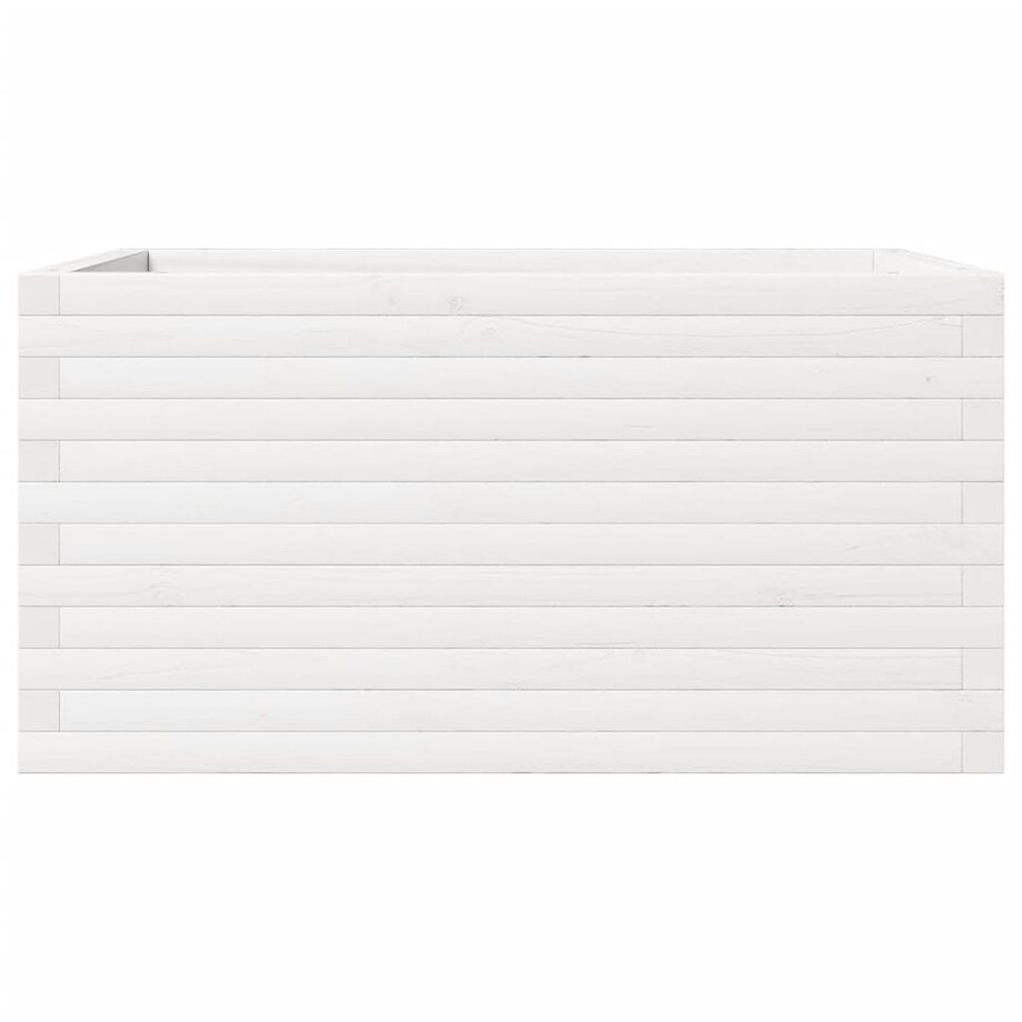 vidaXL Donica ogrodowa, biała, 90x60x46 cm, lite drewno sosnowe