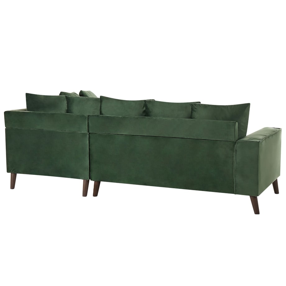 Narożnik welurowy lewostronny zielony GRENA