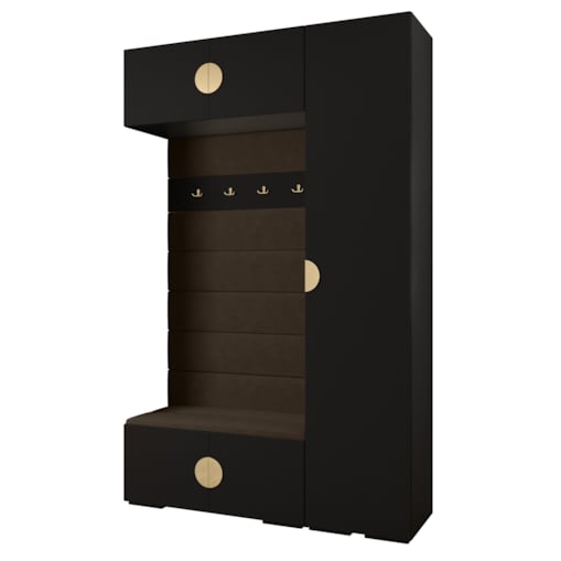Garderoba do przedpokoju INOVA 4 Z19 czarny+złoty+manila04