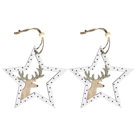 Zestaw 2 szt dekoracji świątecznych KL-21X12 White