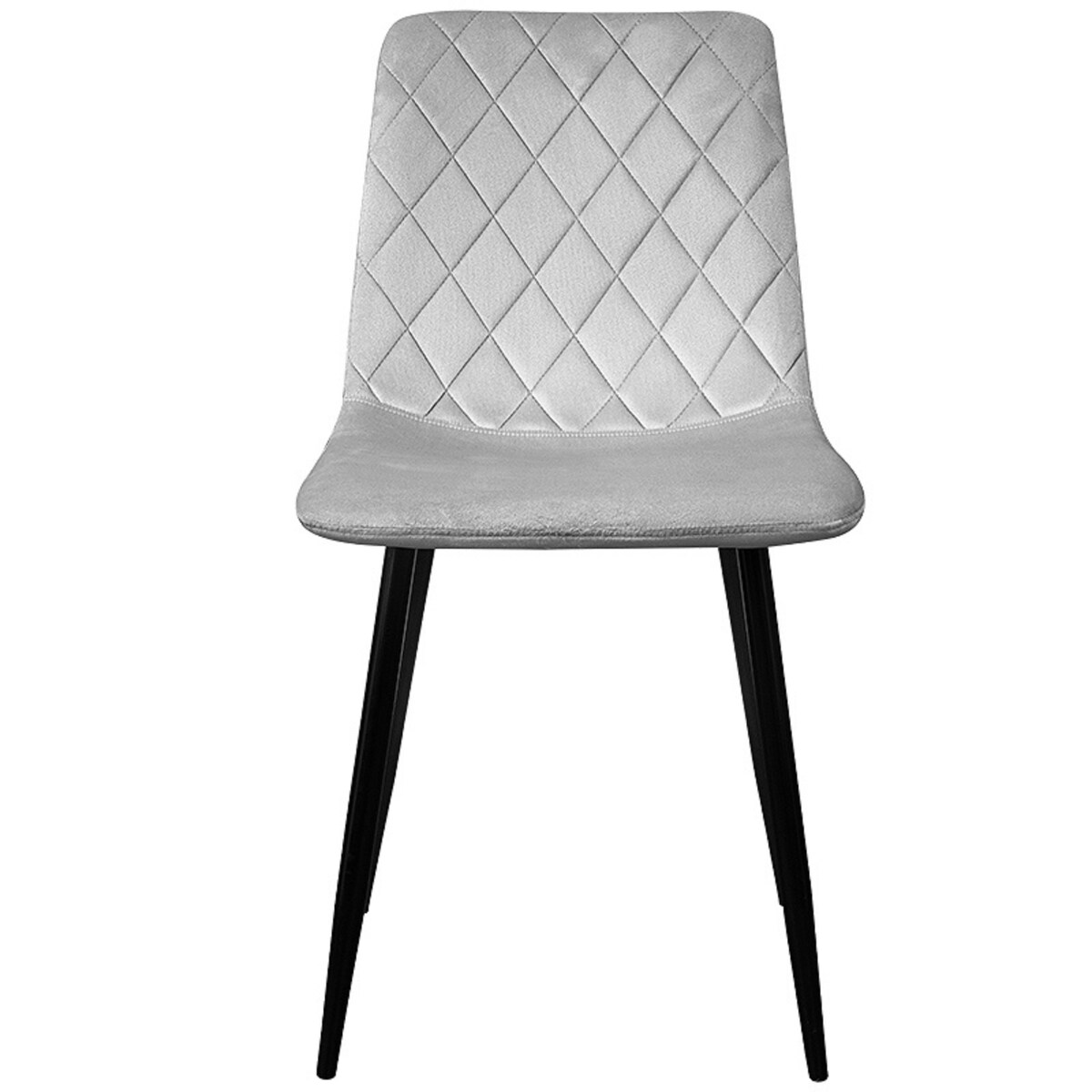 Krzesło szare tapicerowane pikowane welurowe nowoczesne wygodne velvet
