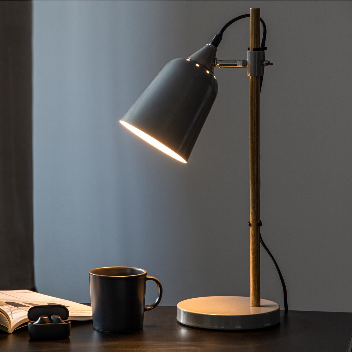 KONSIMO HALI Elegancka lampa stołowa 2szt. kolor szary