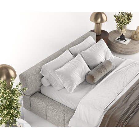 Łóżko tapicerowane MILOS 160x200 z pojemnikiem, Szary, tkanina Bubble 06