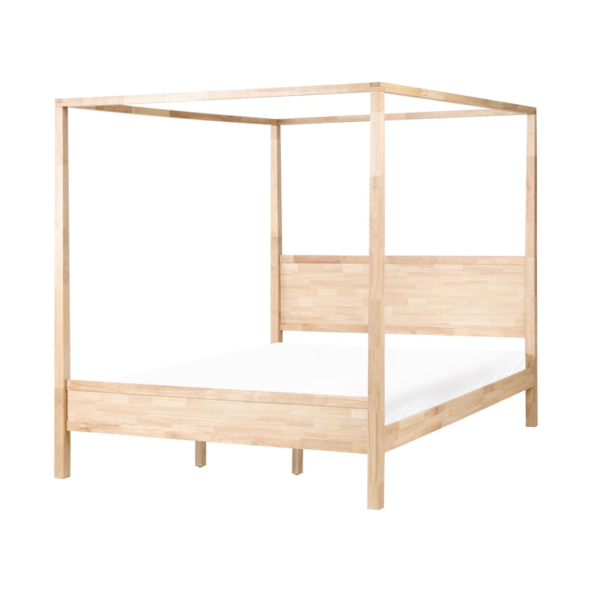 Łóżko z baldachimem Drewno HAUTERIVES 180 x 200 cm Jasnobrązowy