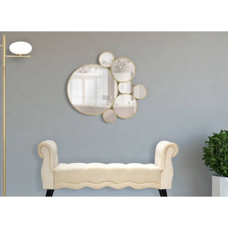 Lustro ścienne, kompozycja z luster różnych rozmiarów, 81 x 73 cm