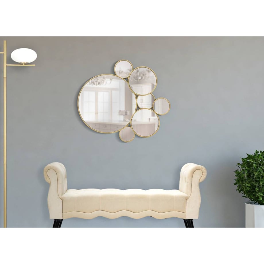 Lustro ścienne, kompozycja z luster różnych rozmiarów, 81 x 73 cm