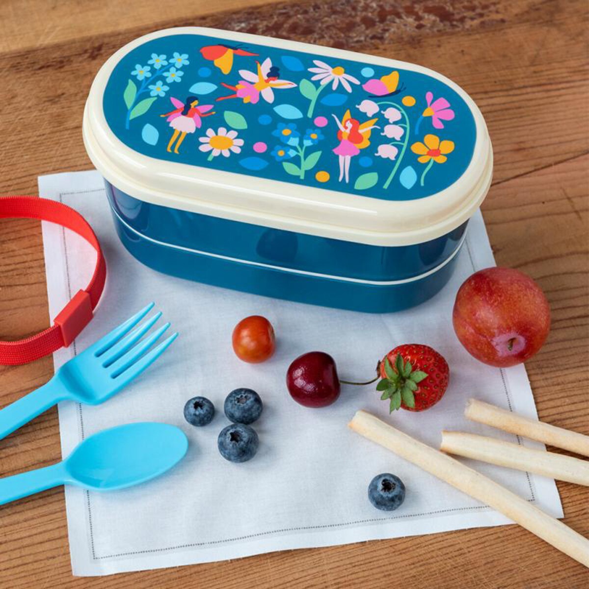 Lunchbox Bento ze sztućcami dla dzieci, Wróżki, Rex London
