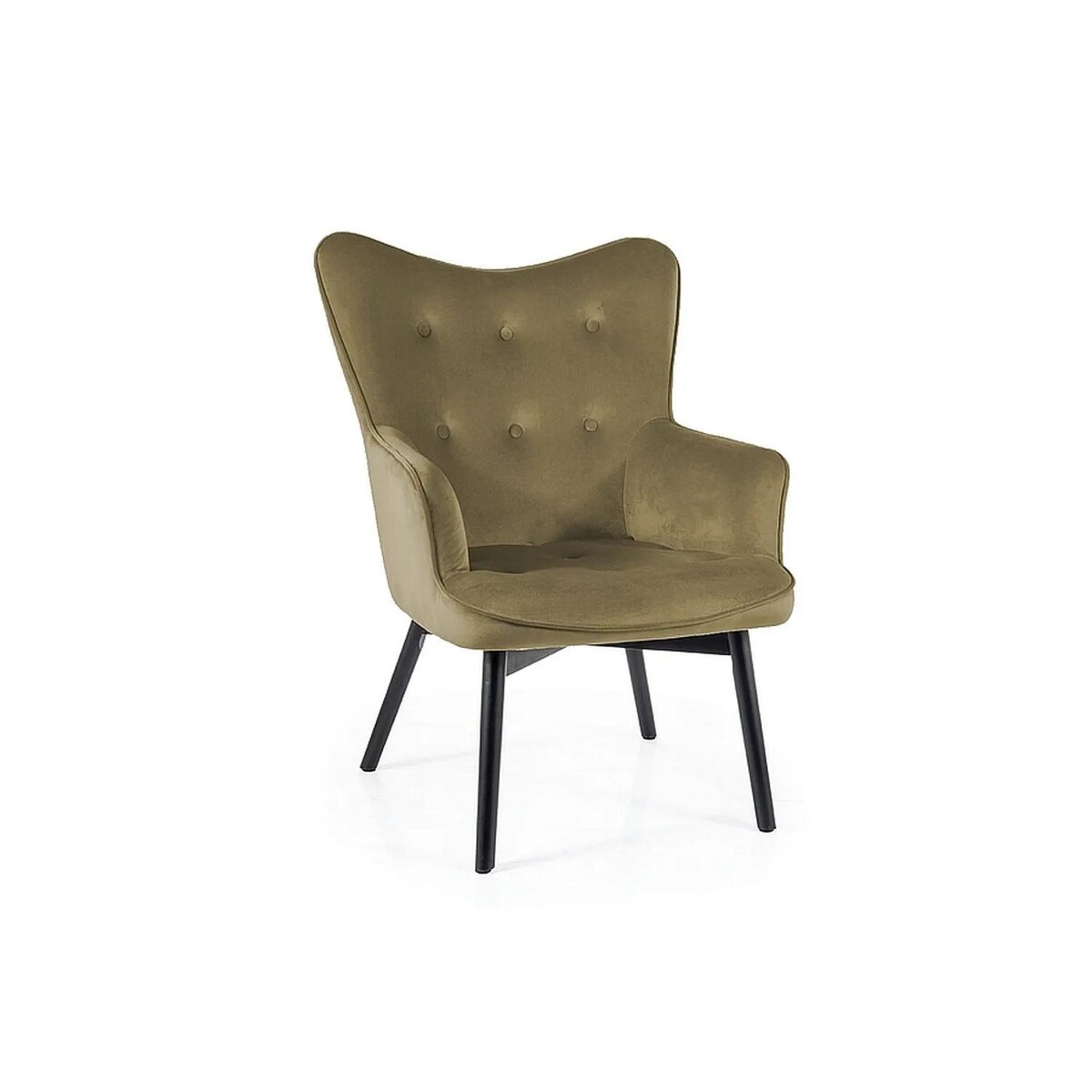 Fotel do salonu CARMEN VELVET oliwkowy