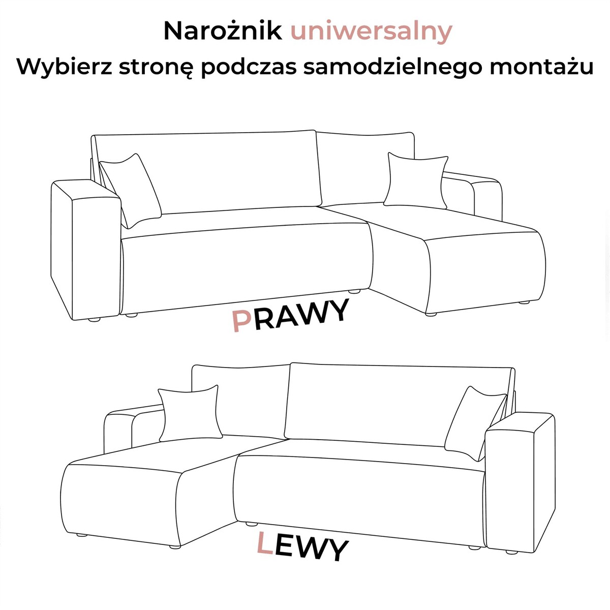 Narożnik tapicerowany PRESTIGE L, Poso 100