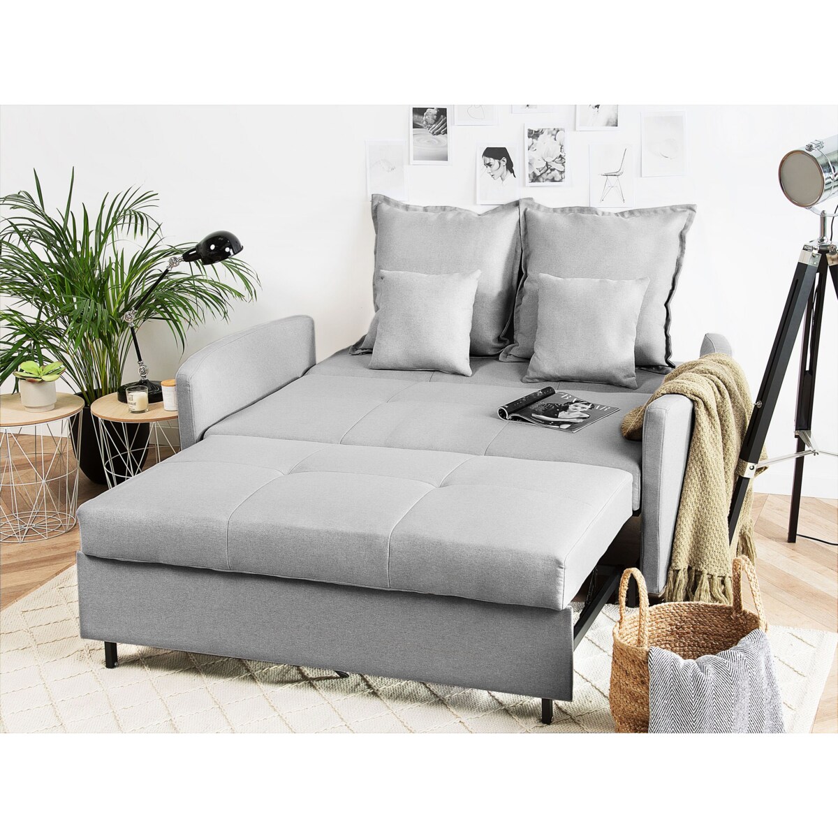Sofa rozkładana dla 2 osób HOVIN Jasnoszary