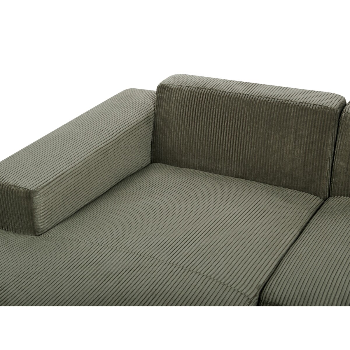 Narożnik LUNGO Sztruks Zielony dla 4 osób Prawostronny