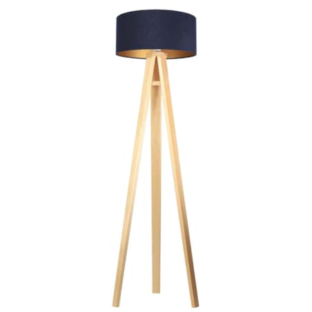 Lampa stojąca HOME 40 granatowa/złoty/sosna